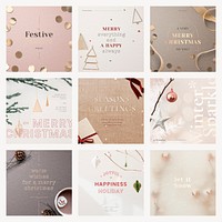 Christmas Instagram ad template vector set