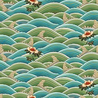 Psd Chinese wave pattern oriental background