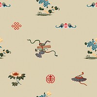 Chinese tractional pattern beige background