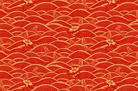 Red gold vector Chinese art wave pattern background