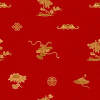 Psd gold Chinese flower pattern oriental background