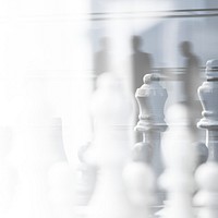 Chess strategic business plan on businesspeople background