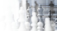 Chess strategic business plan on businesspeople background