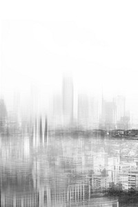 Businessman in suit holding umbrella on city background monochrome