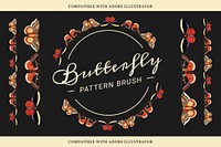 Vintage butterfly pattern brush vector, remix from The Naturalist's Miscellany by George Shaw