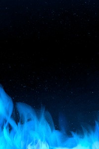 Burning blue fire flame psd border