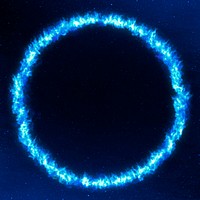 Dramatic blue circle fire psd frame