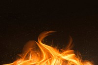 Dramatic orange fire flame psd border