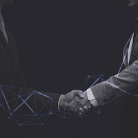 Business partners handshake technology corporate business concept