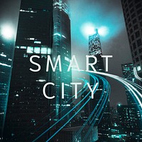 Smart city technology vector editable social media design template