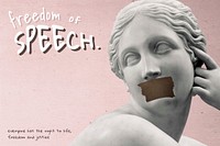 Freedom of speech vector human rights campaign pink poster