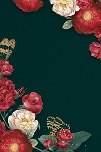 Spring background  with red flower border