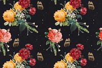 Vintage colorful roses pattern psd background