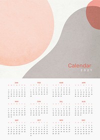 2021 calendar poster vector printable template set abstract background
