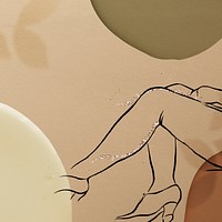 Sketched nude lady social media background in glittery earth tone
