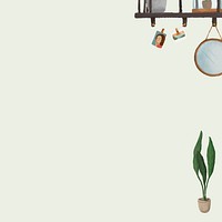 Hand drawn houseplant background psd cute drawing for social media post