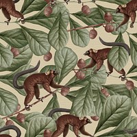 Lemur seamless pattern psd background