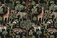 Jungle pattern background  psd wild animals