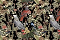 Bird pattern background vector jungle illustration