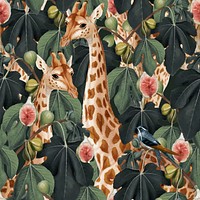 Giraffe seamless pattern vector background