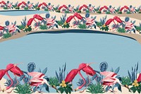 Tropical flamingo border psd frame blue 