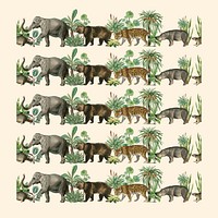 Wildlife editable pattern brush vector mixed animals compatible with ai