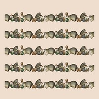 Raccoon editable pattern brush vector compatible with ai