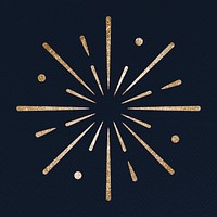 Glittery festive gold firework psd