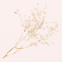 Glittery gold leaf branch psd