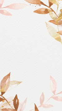Gold leaf phone wallpaper psd white background