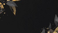 Golden leaf black background blog banner wallpaper