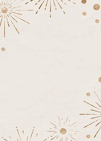 Sparkling firework beige card vector new year celebration