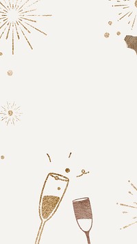 Sparkling champagne phone wallpaper psd new year celebration background
