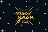 Gold 2021 celebration background vector black social media banner 