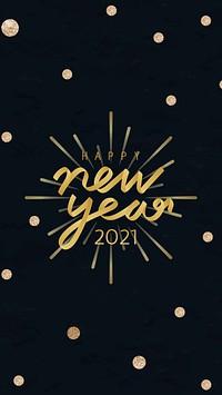 New year 2021 vector phone wallpaper celebration background