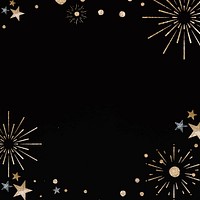 New year firework vector festive frame black background