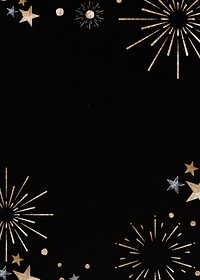 Firework festive invitation card black background
