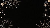 New year firework psd festive frame black background