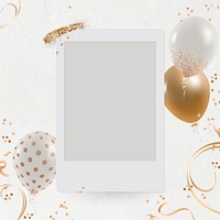 Festive instant photo frame vector festive background