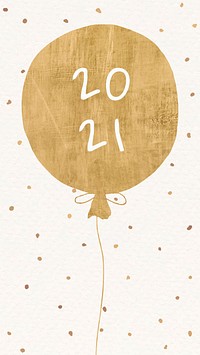 2021 gold balloon background for social media story