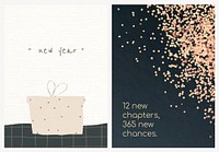 Greeting card template psd for new year
