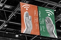 Air high five poster psd new normal greeting