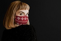 Christmas face mask mockup psd for the holidays