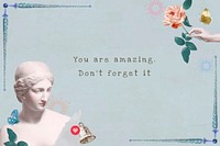 Aesthetic self-love template vector quote social media remix