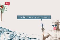 Love quote template vector I wish you were here social media banner