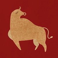 Chinese Ox Year gold psd design element