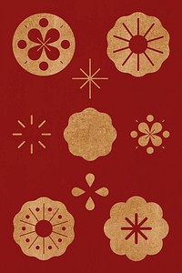 Chinese New Year fireworks vector gold design elements collection