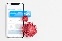 Coronavirus outbreak application phone mockup psd