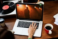Live streaming concert on a laptop in the new normal