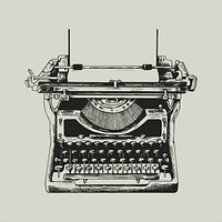 Retro typewriter logo psd business corporate identity illustration